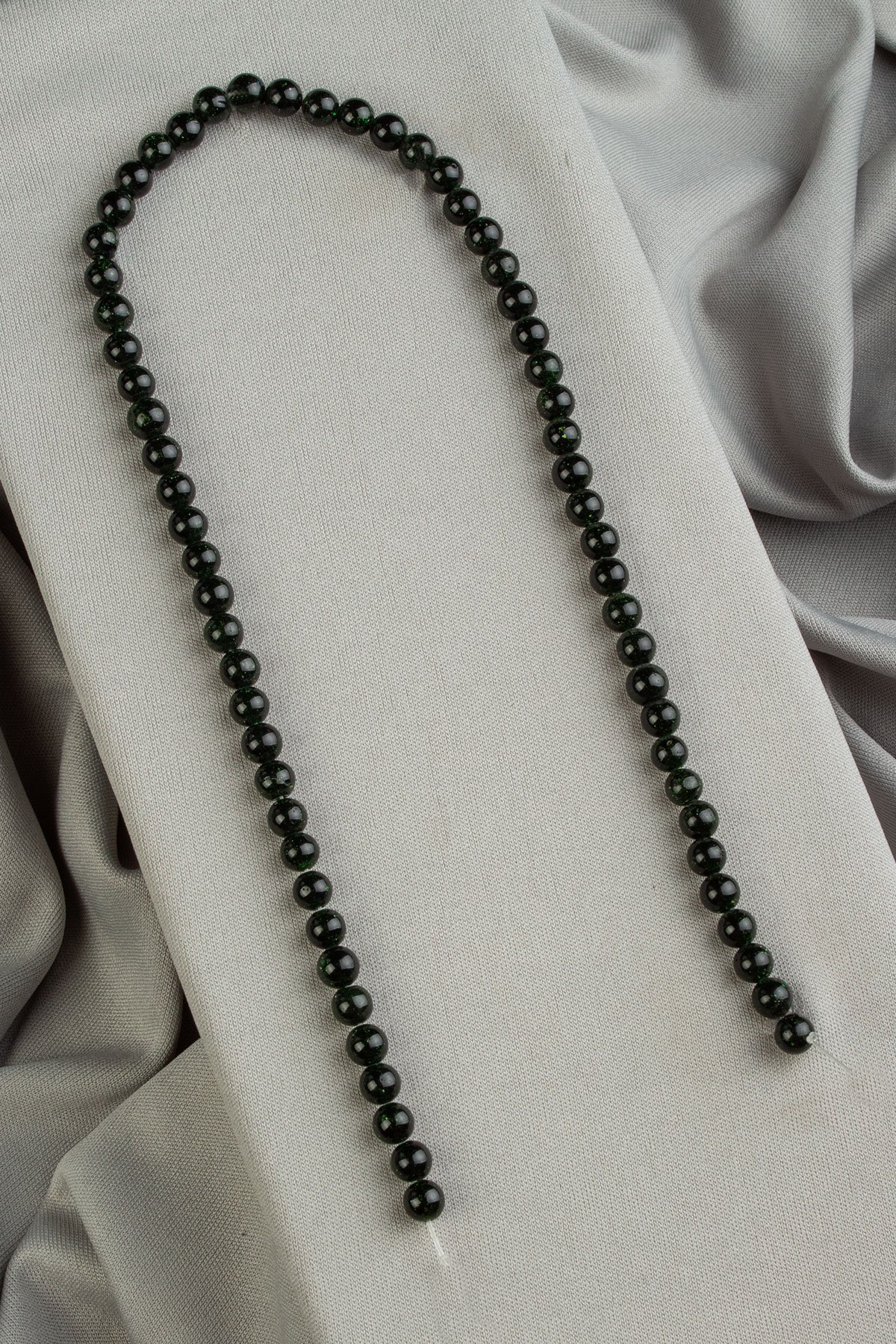 Yıldız Taşı Doğal Taş Parlak Yeşil Küre Kesim 6mm Dizi [AA]