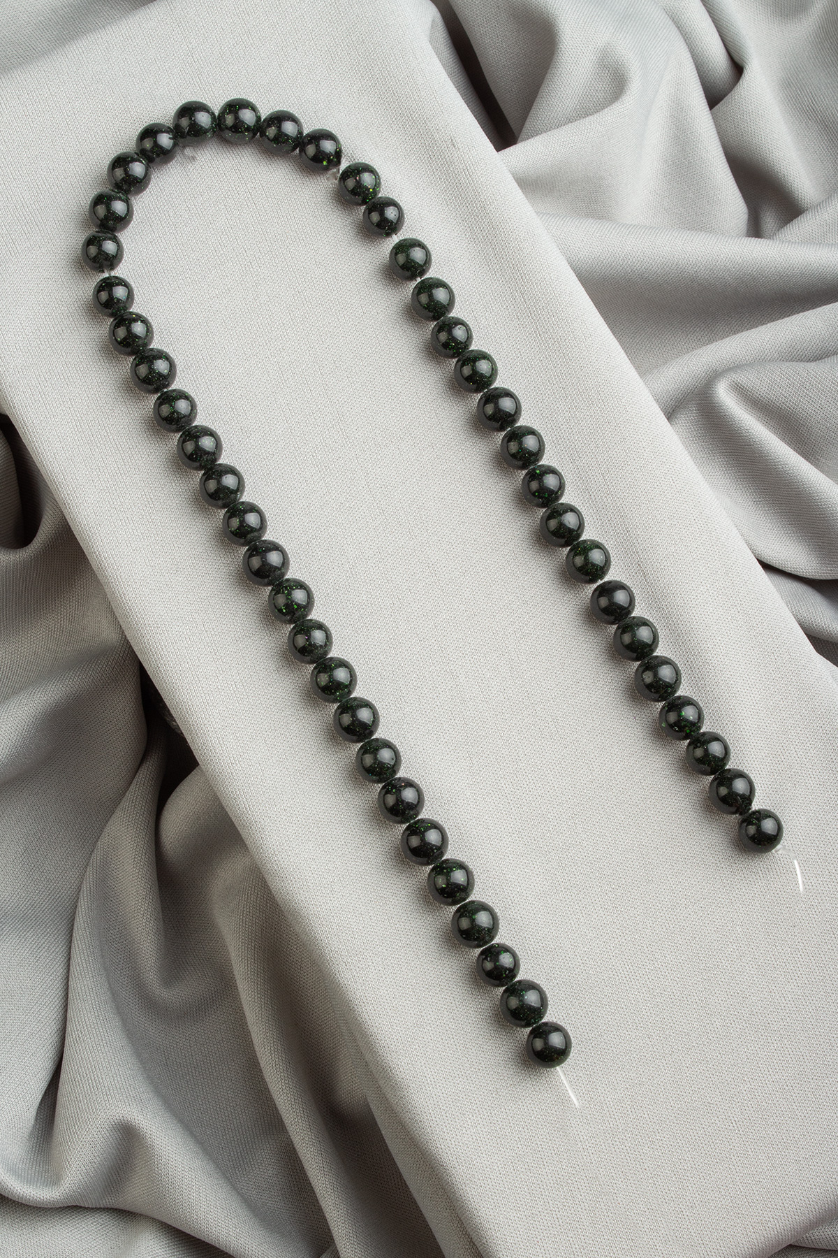 Yıldız Taşı Doğal Taş Parlak Yeşil Küre Kesim 8mm Dizi [AA]