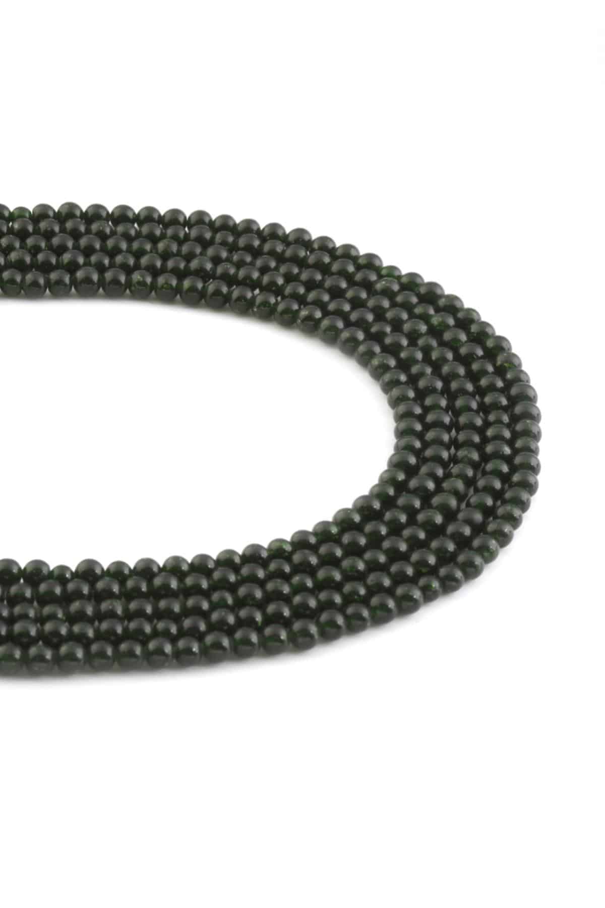 Yıldız Taşı Doğal Taş Parlak Yeşil Küre Kesim 4mm Dizi [AA]