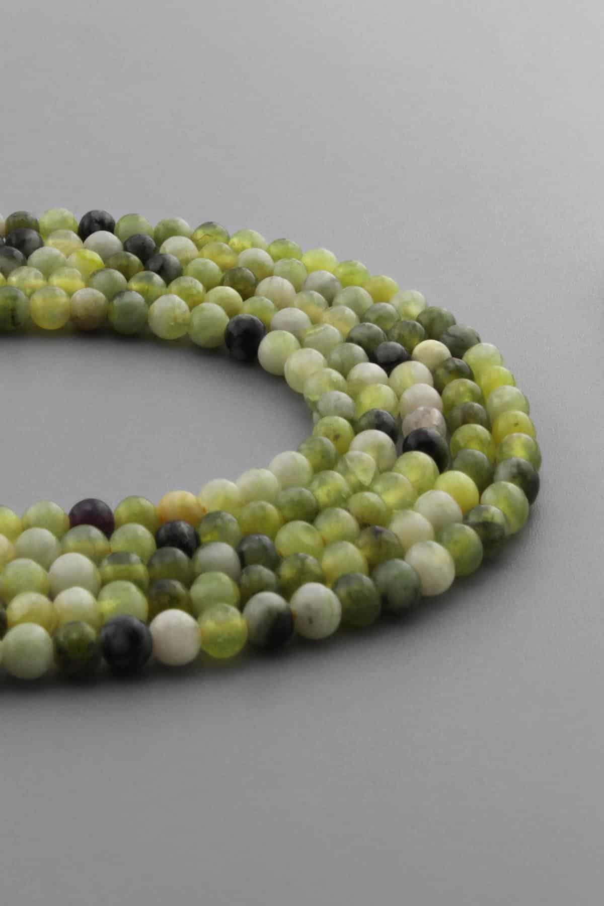 Zebercet Doğal Taş Parlak Karışık Küre Kesim 4mm Dizi