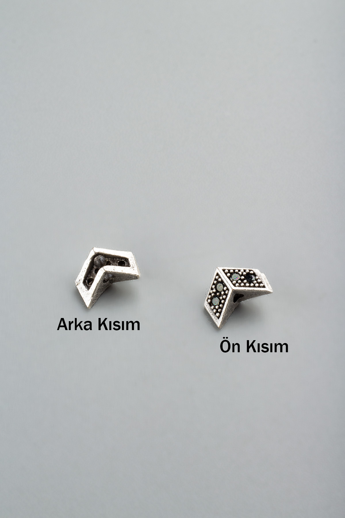 Zirkon Antik Gümüş Çavuş 6x4mm Takı Aparatı