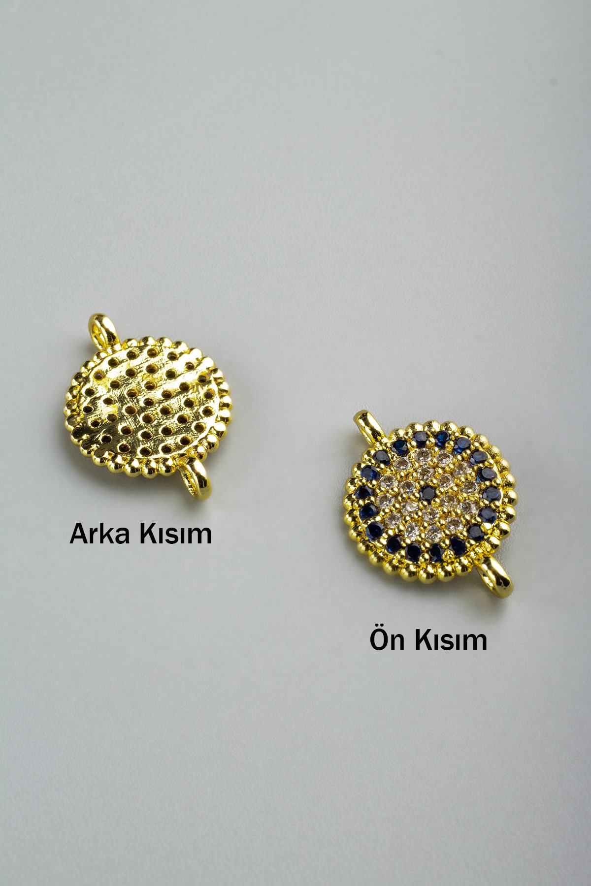 Zirkon Gold - Beyaz Baget Kesim 10x12mm Takı Aparatı