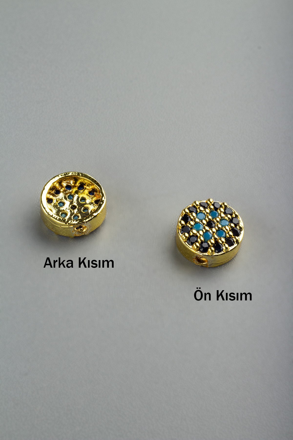 Zirkon Gold Daire 7mm Takı Aparatı