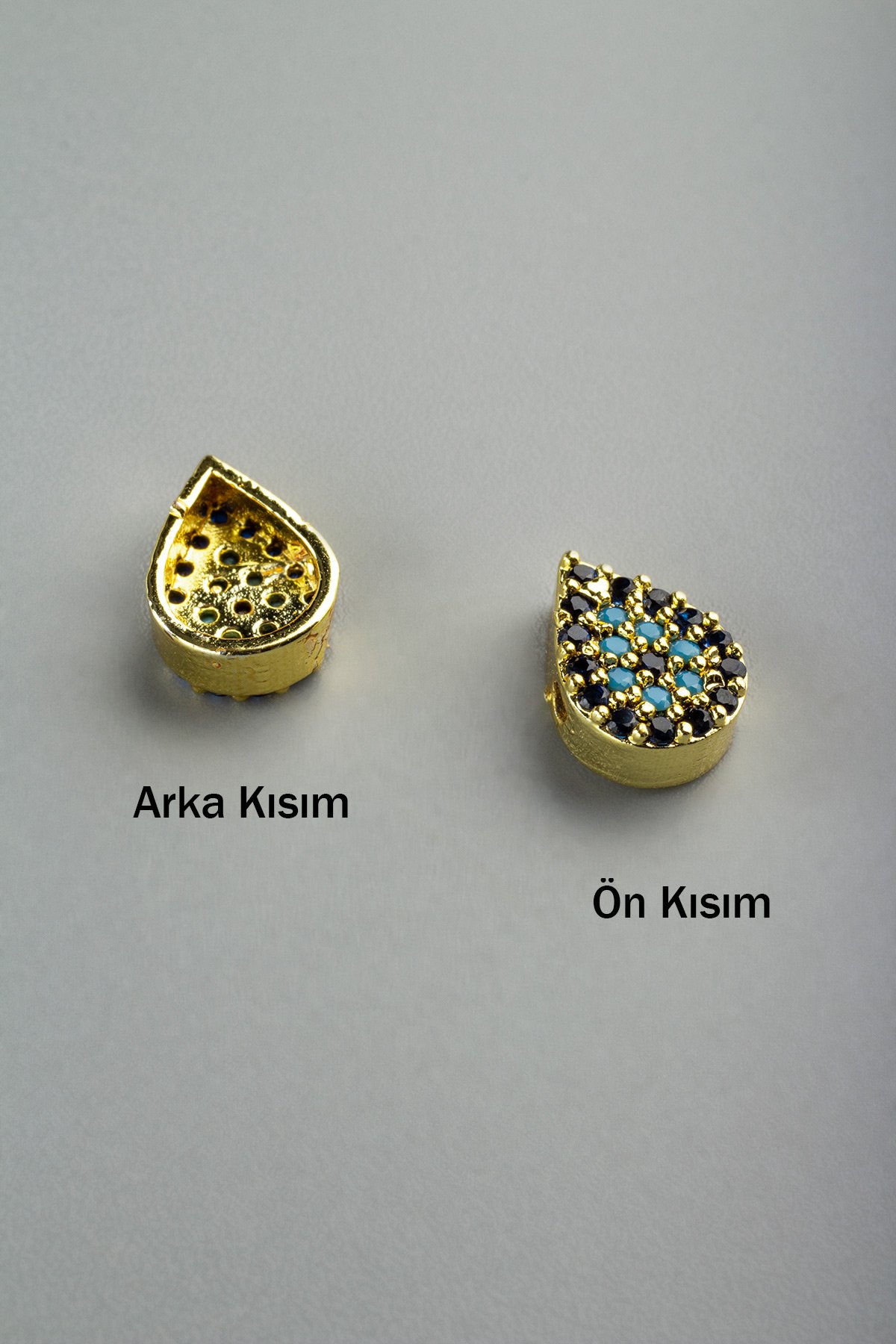 Zirkon Gold Damla 7mm Takı Aparatı