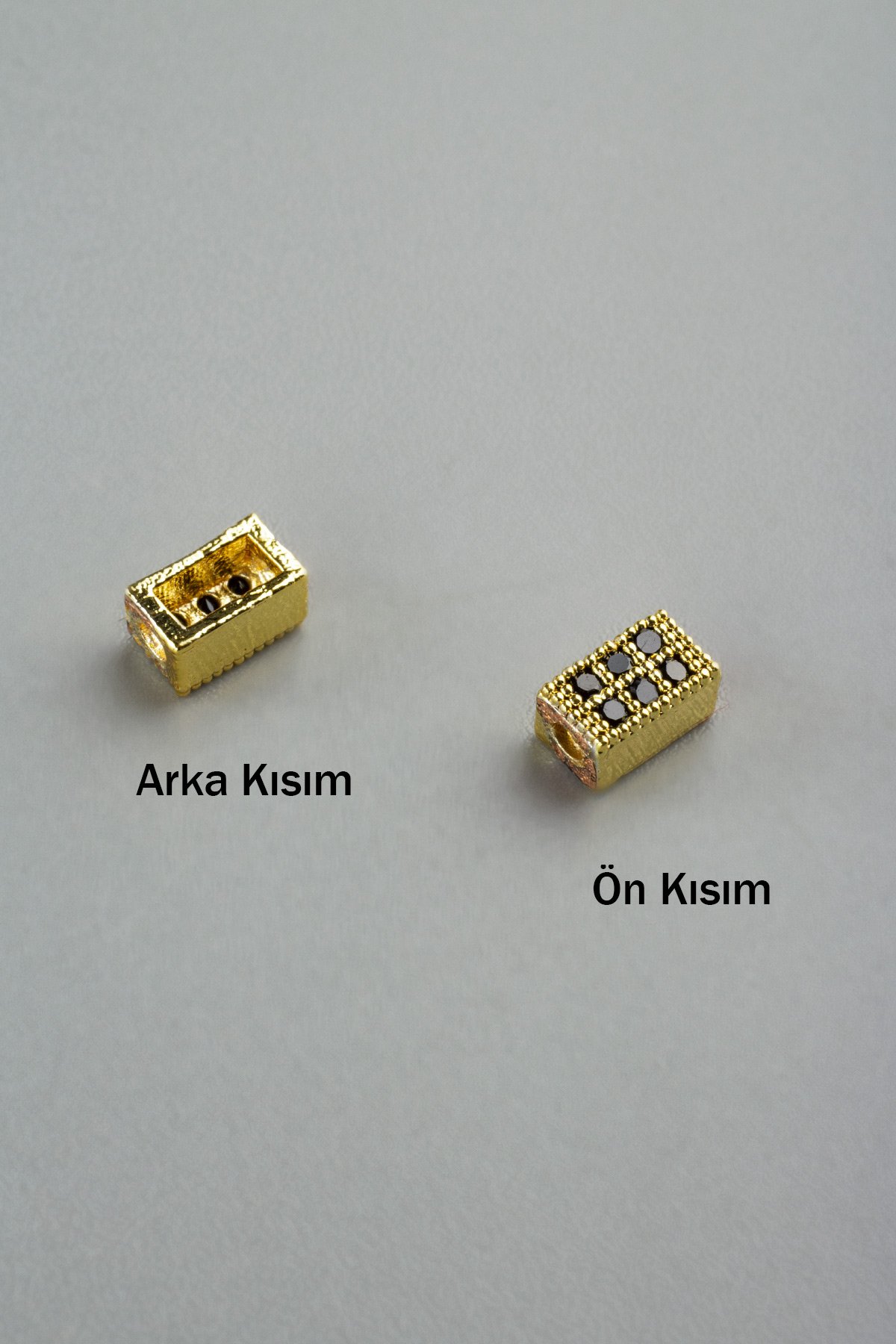 Zirkon Gold Dikdörtgen 3x5mm Takı Aparatı