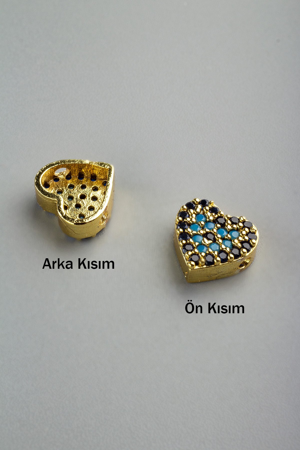 Zirkon Gold Kalp 7mm Takı Aparatı