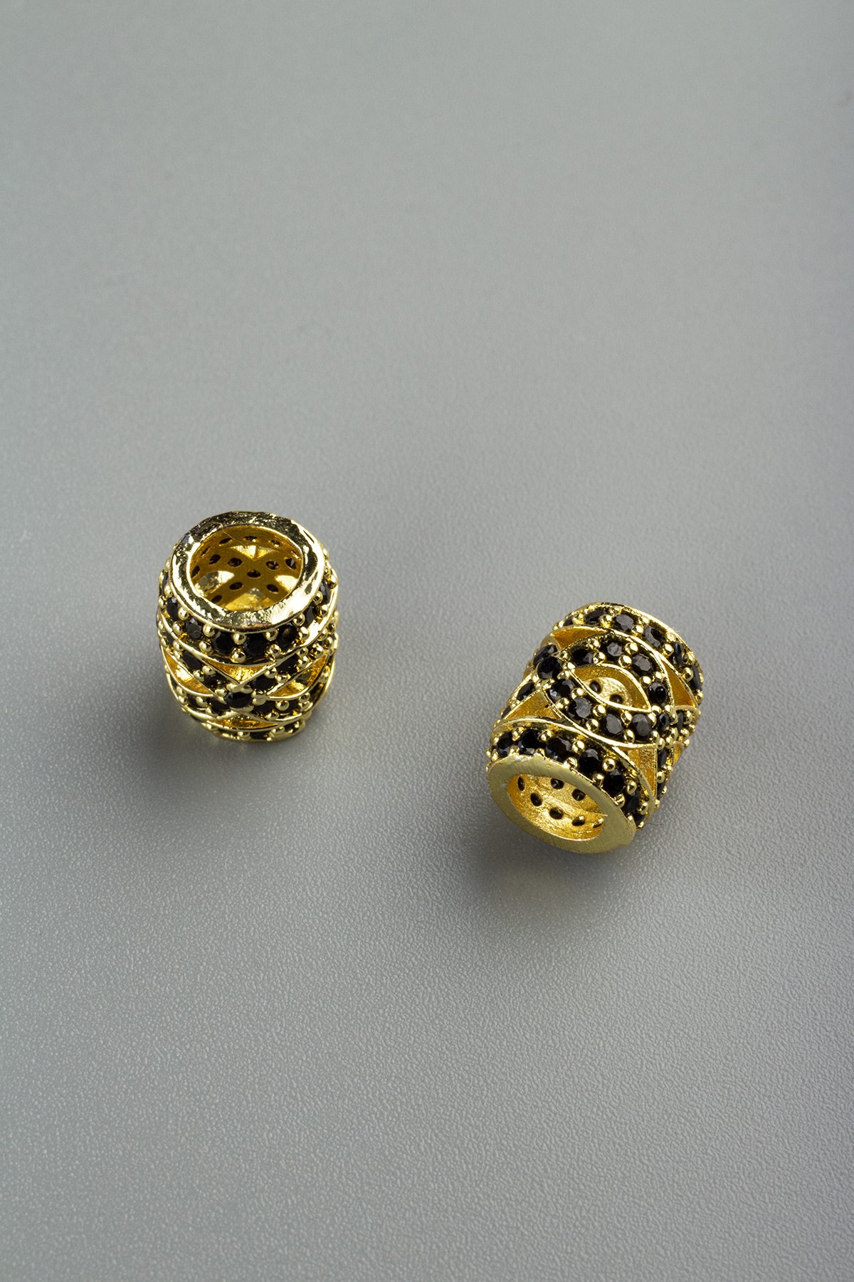 Zirkon Gold Silindir Sonsuzluk Figürlü 9x7mm Takı Aparatı - 5 Adet