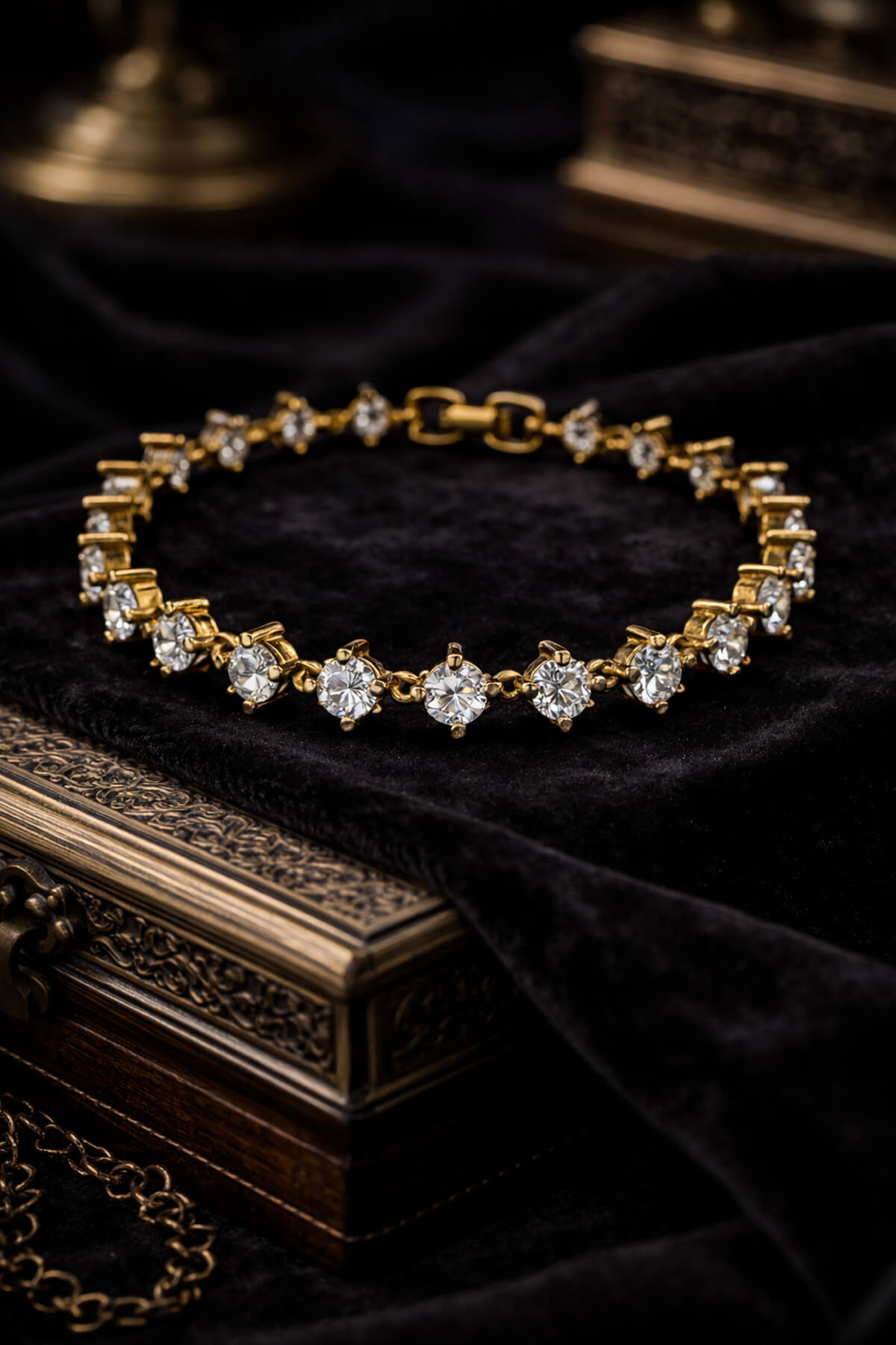 Zirkon Su Yolu Bronz Bileklik