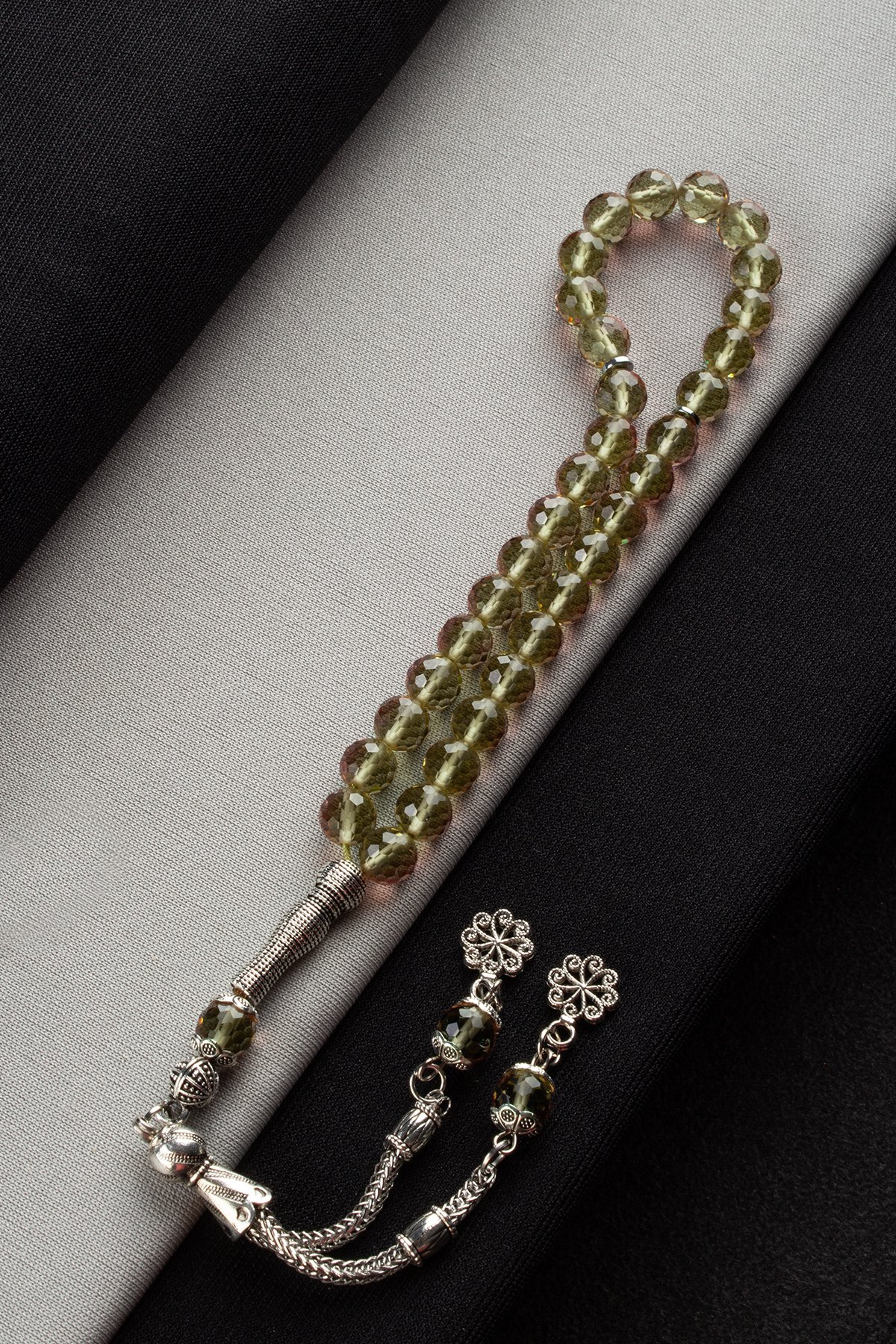 Zultanit Doğal Taş Faset Küre Kesim 33 lü 7 mm Tesbih