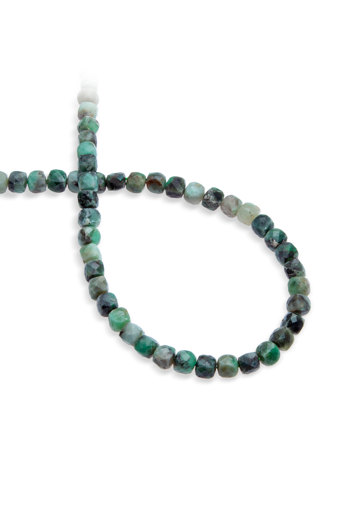 Zümrüt Doğal Taş Küp Faset Kesim 6mm Dizi