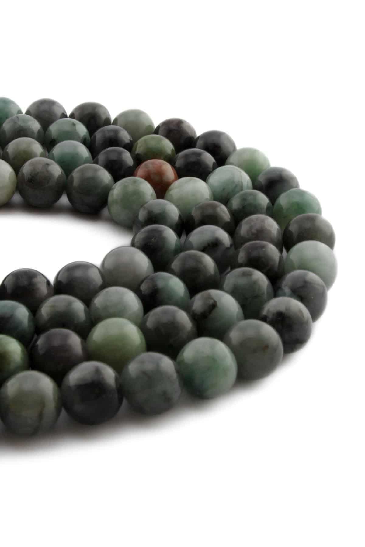 Zümrüt Doğal Taş Parlak Küre Kesim 10mm Dizi [AA]