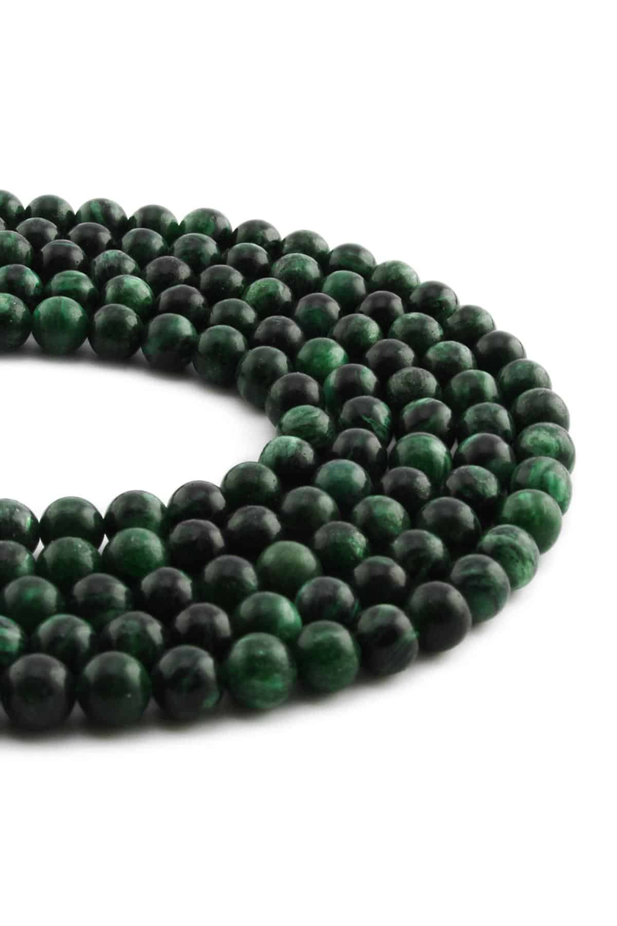Zümrüt Doğal Taş Parlak Küre Kesim 6mm Dizi [AA]
