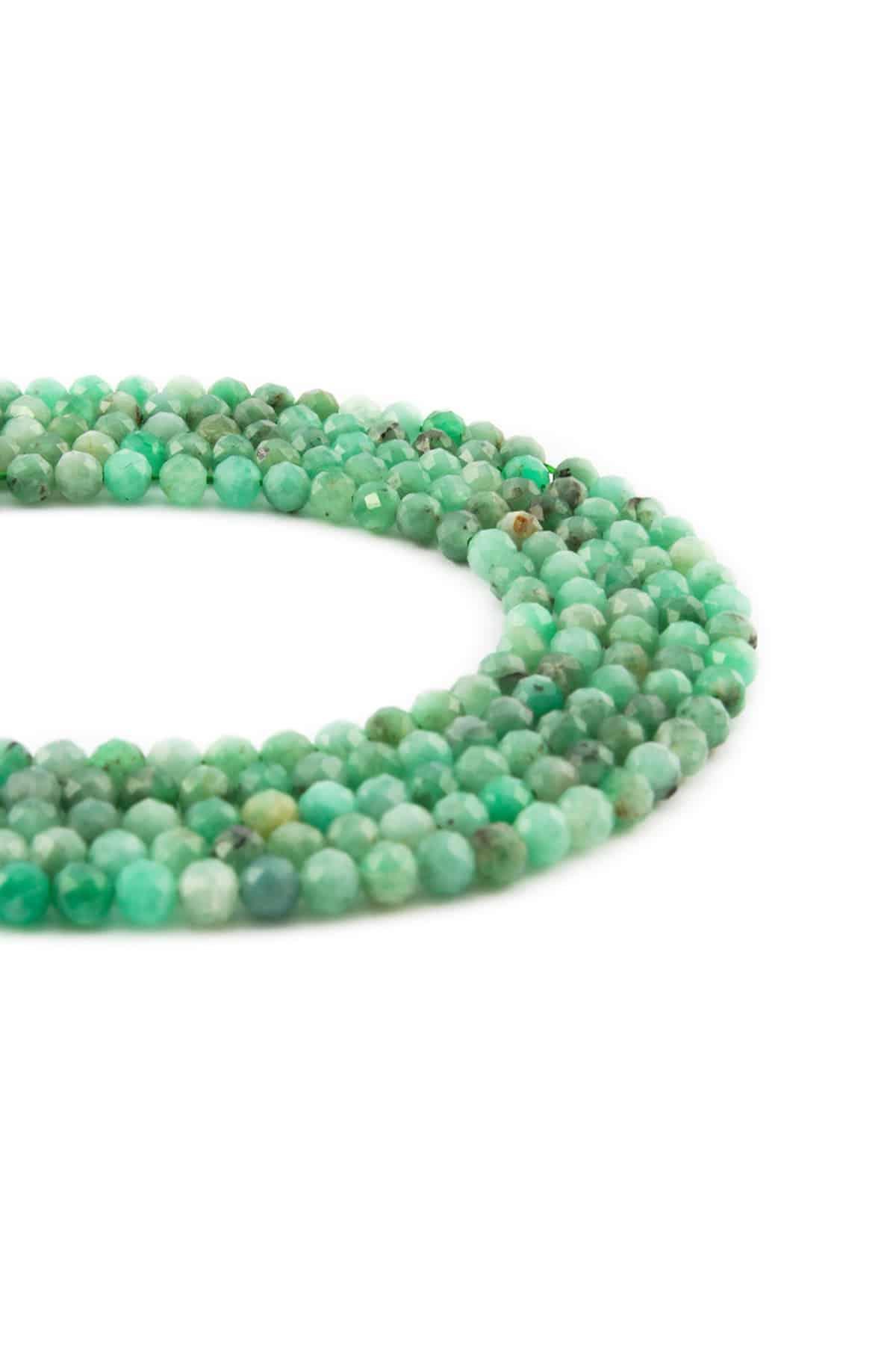 Zümrüt Doğal Taş Parlak Küre Kristal Kesim 3mm Dizi