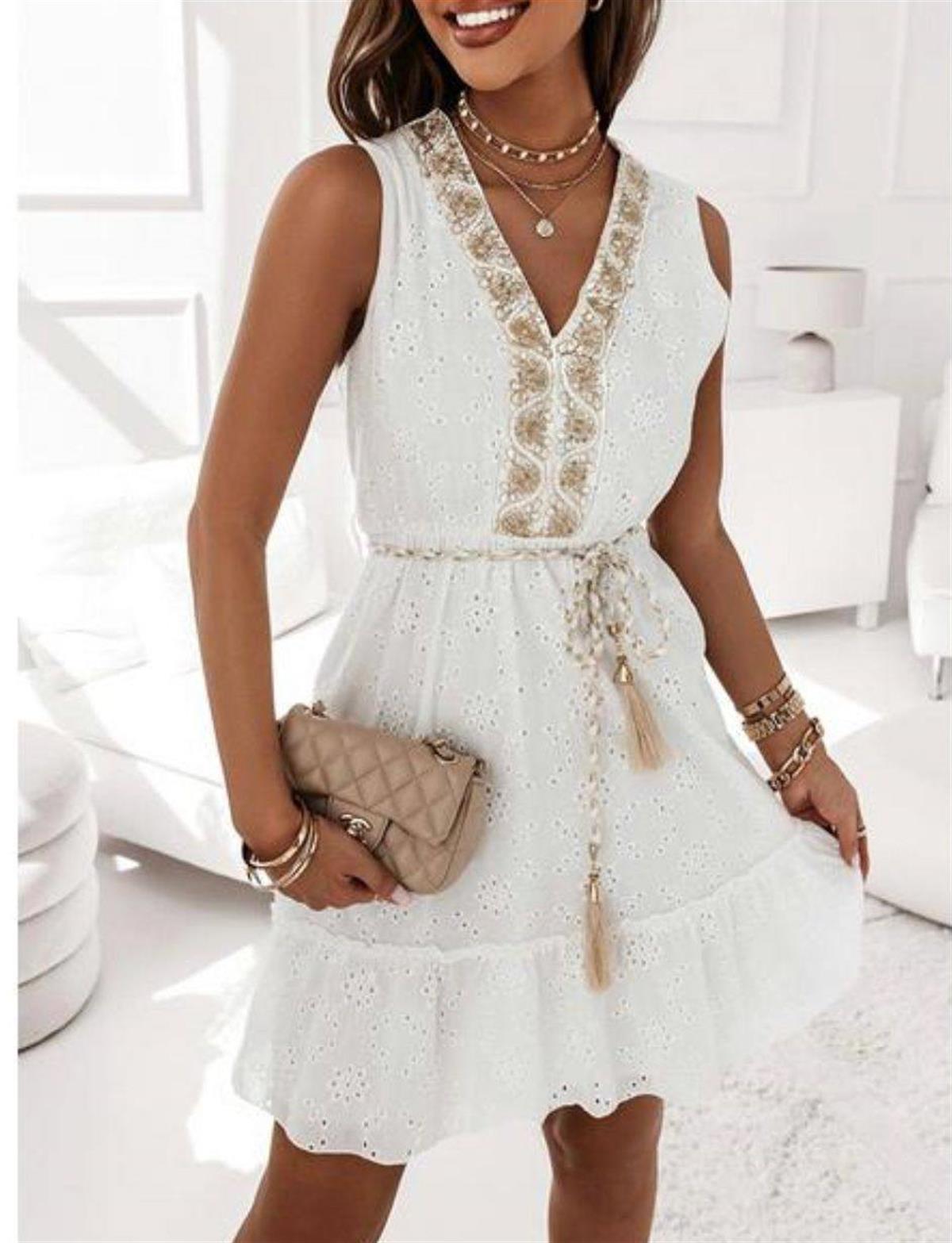 Beyaz Yazlık Elbise | semmaistanbul.com