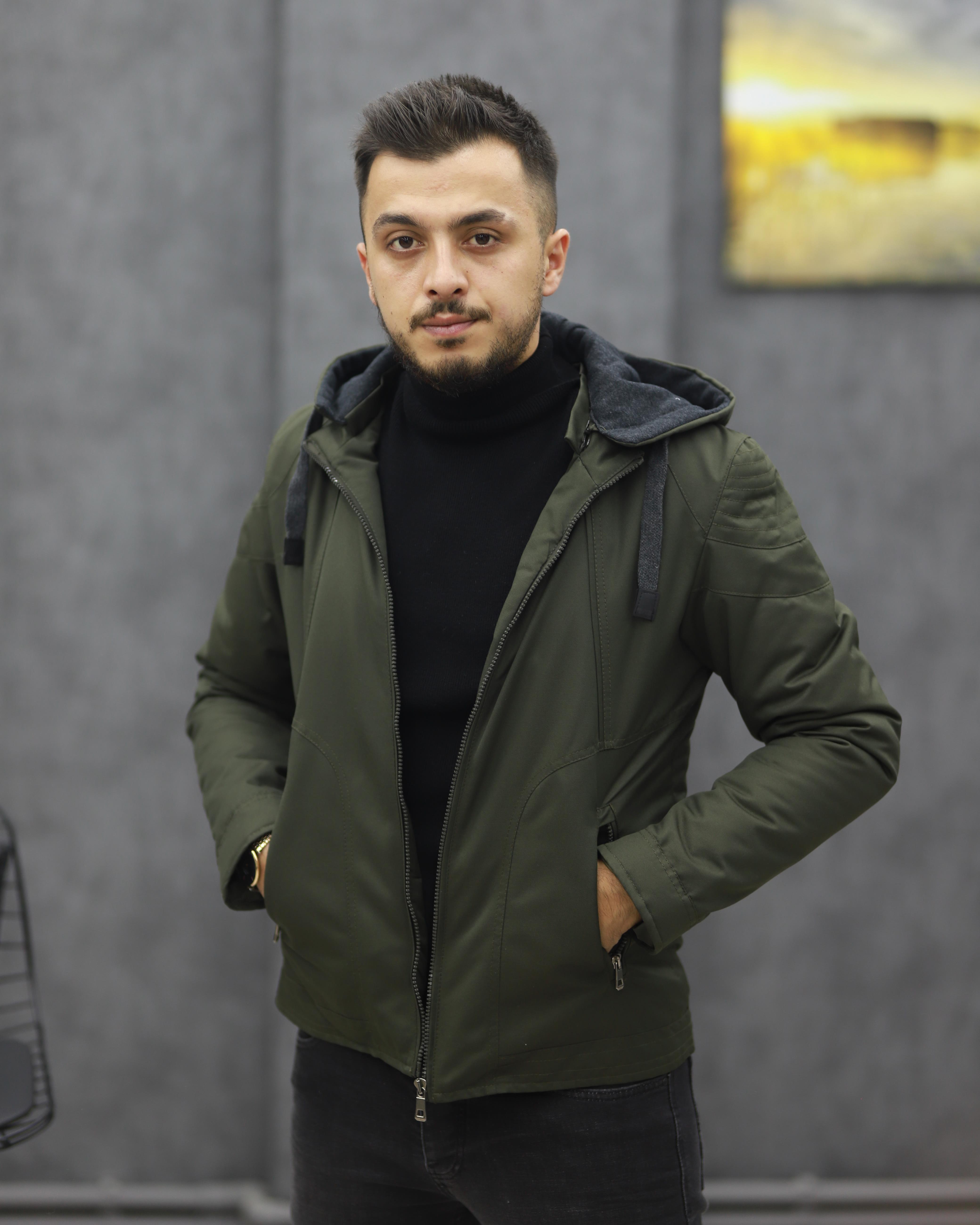 BİGAZZİ 95328 KAPŞONLU KIŞLIK MONT(YEŞİL)