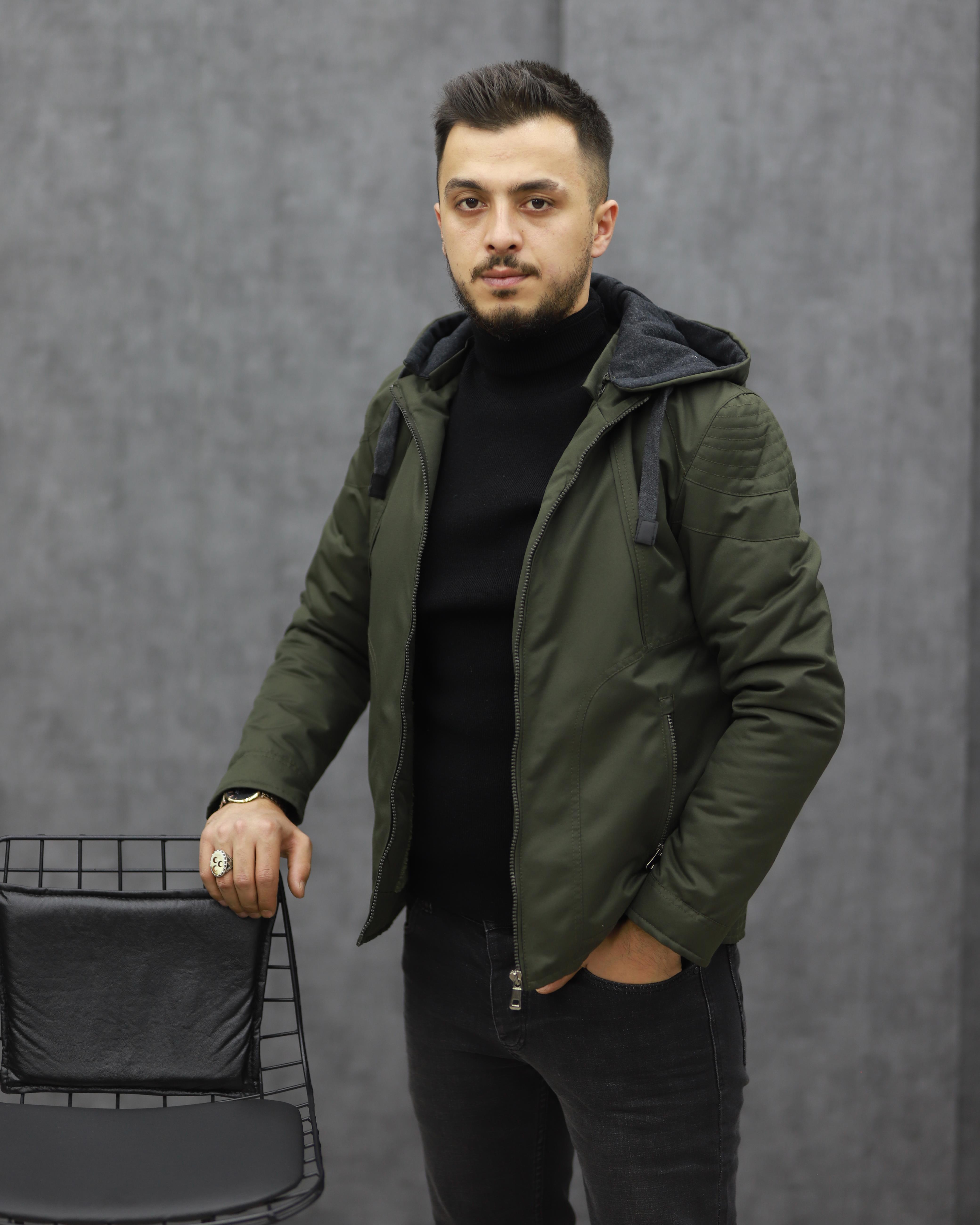 BİGAZZİ 95328 KAPŞONLU KIŞLIK MONT(YEŞİL)