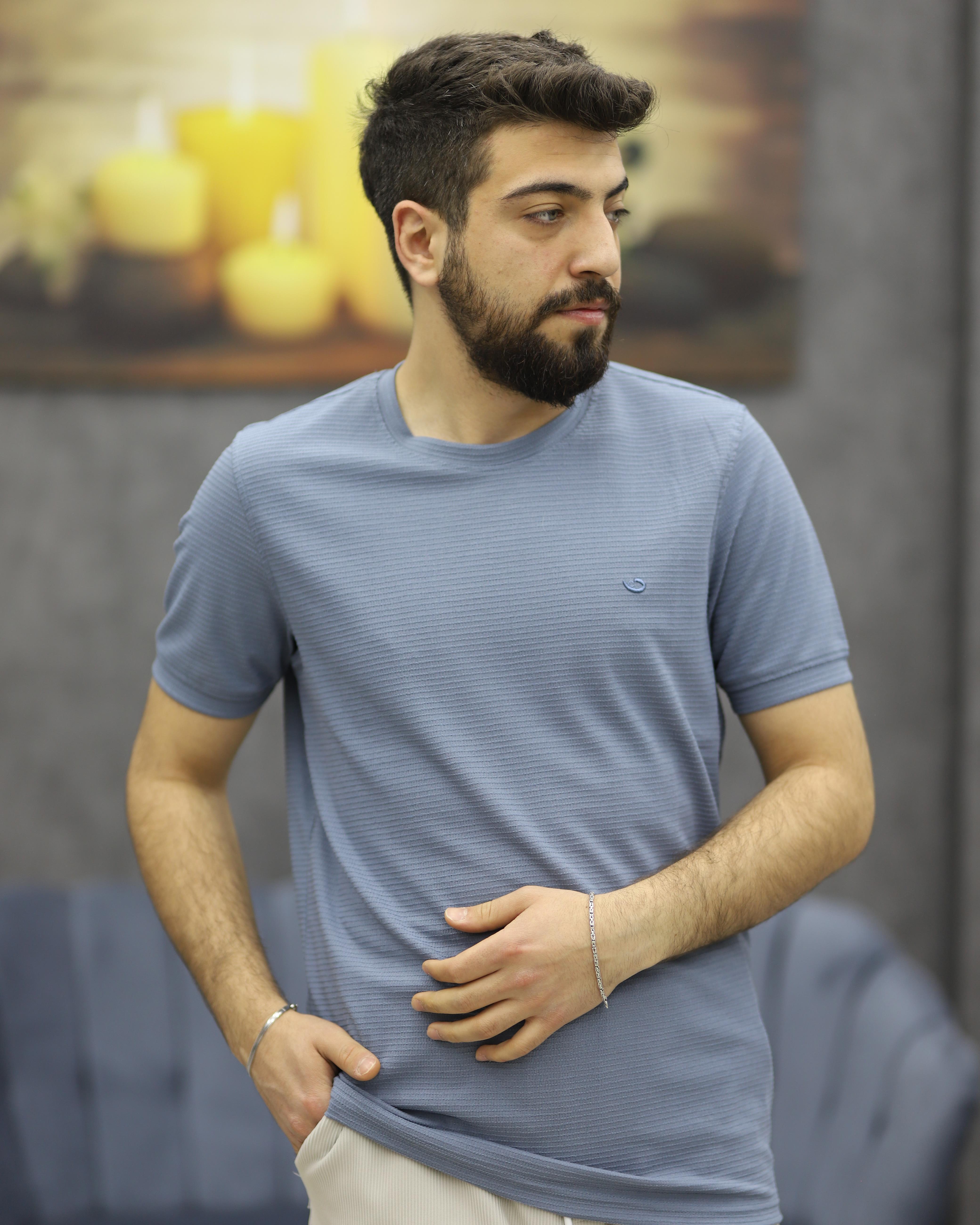 CWL 7018 BİSİKLET YAKA TİŞÖRT(İNDİGO)
