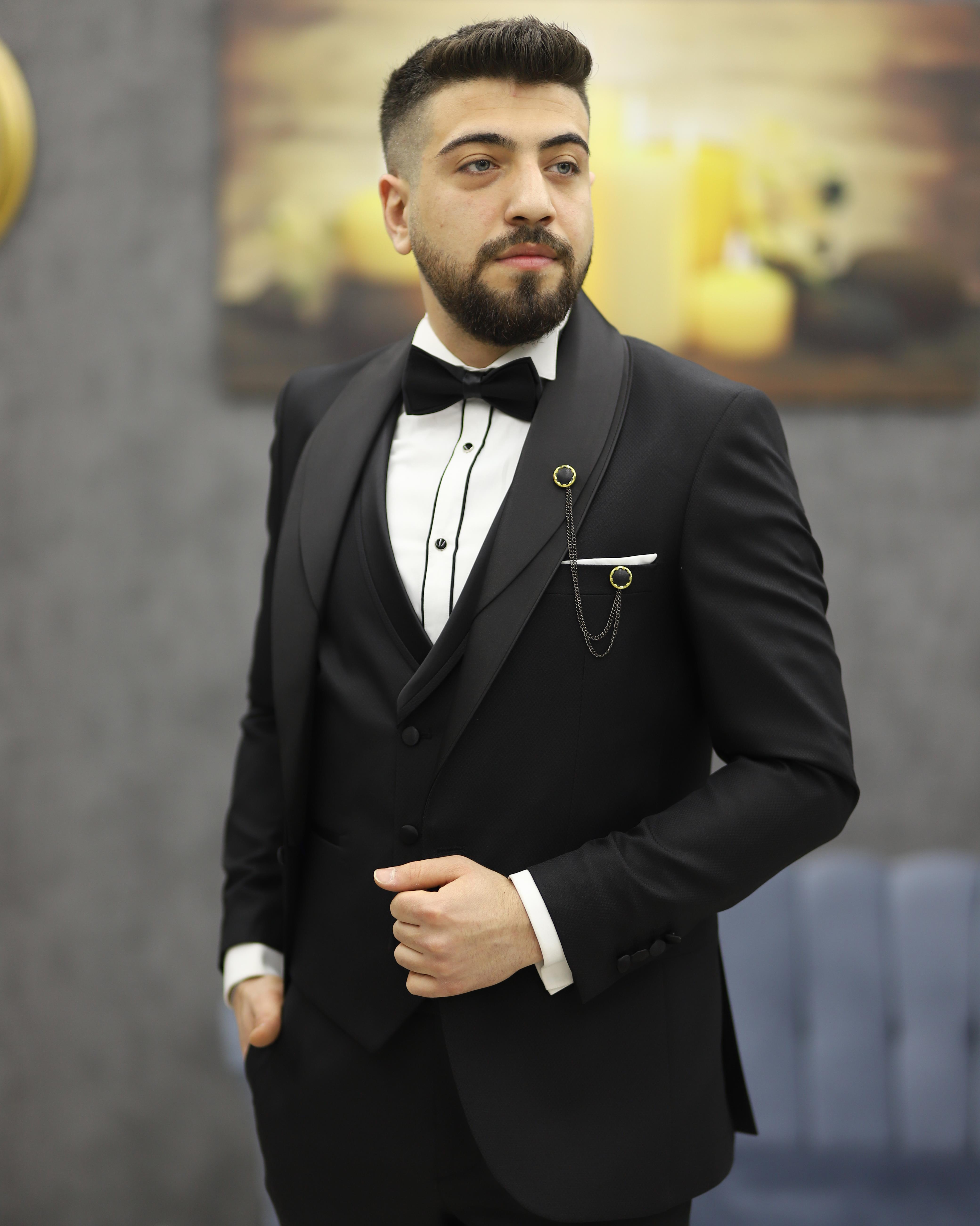 DORMEN 4290 ŞAL YAKA SMOKİN SET(SİYAH)