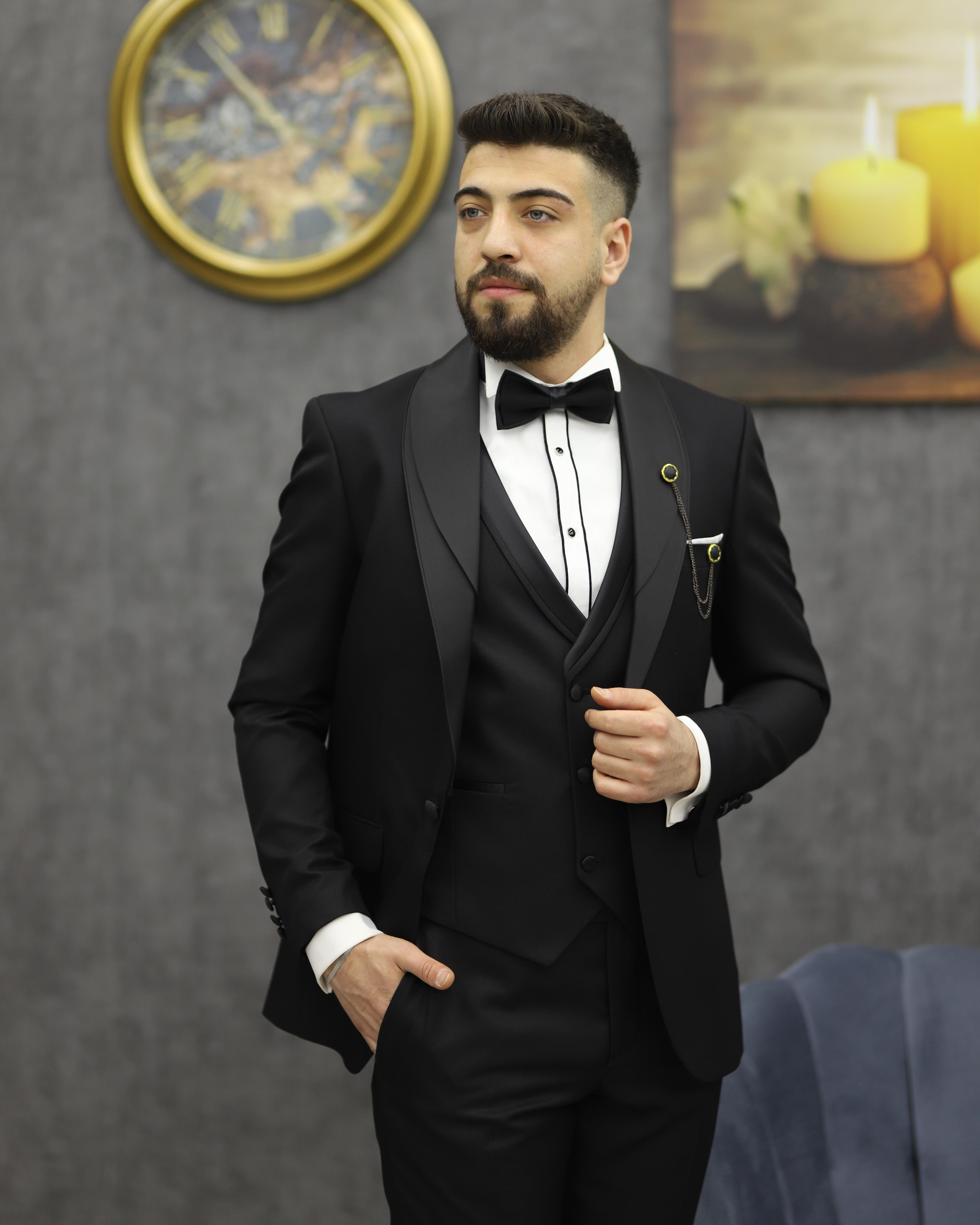 DORMEN 4290 ŞAL YAKA SMOKİN SET(SİYAH)