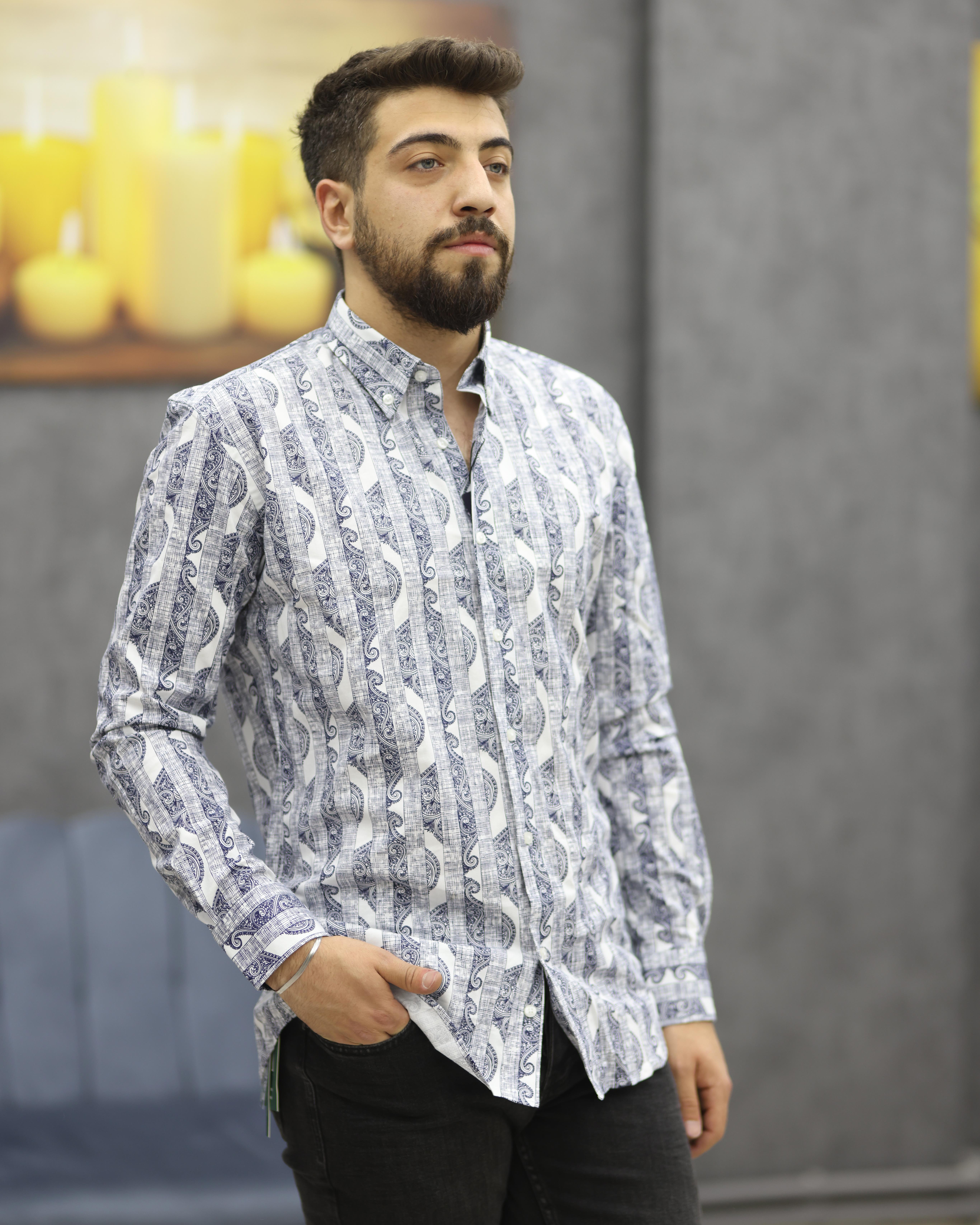 GUARES 722 SLİMFİT EMPİRME U.KOL GÖMLEK(LACİVERT)