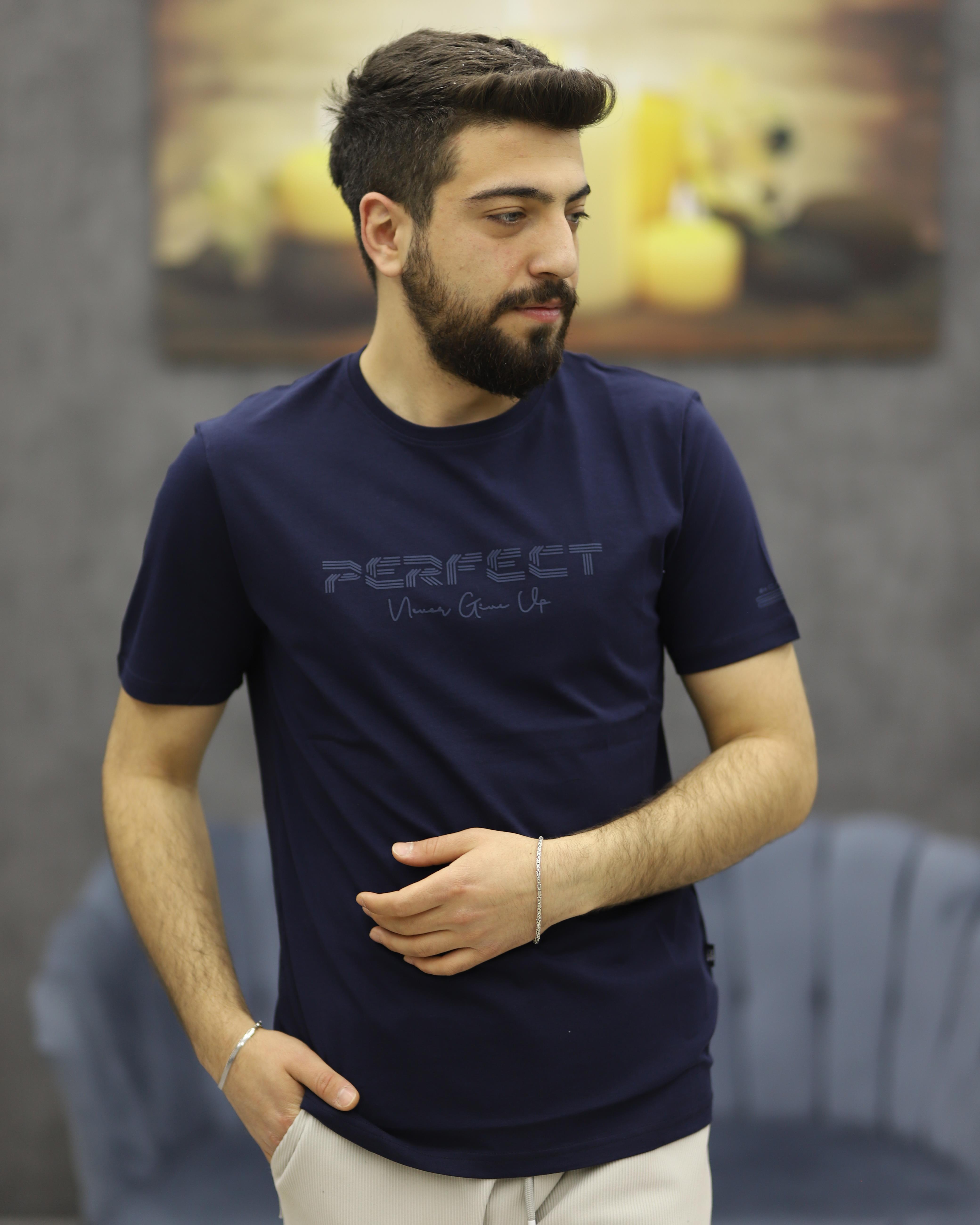 POOLL PARK 243425 BİSİKLET YAKA TİŞÖRT(LACİVERT)
