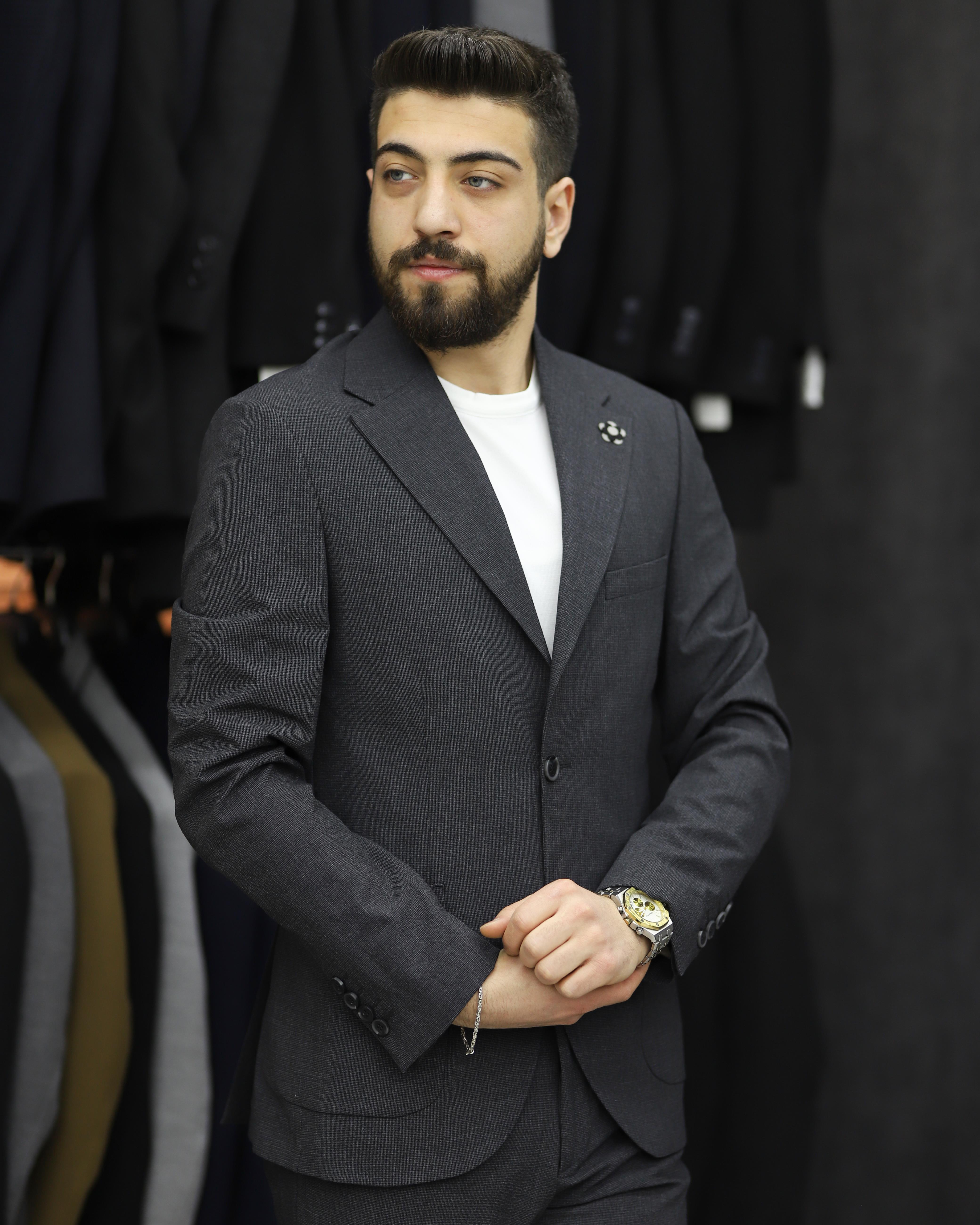 SUIT SARTORIA 2594 SLİMFİT GOFRELİ TORBA CEPLİ TAKIM ELBİSE(FÜME)