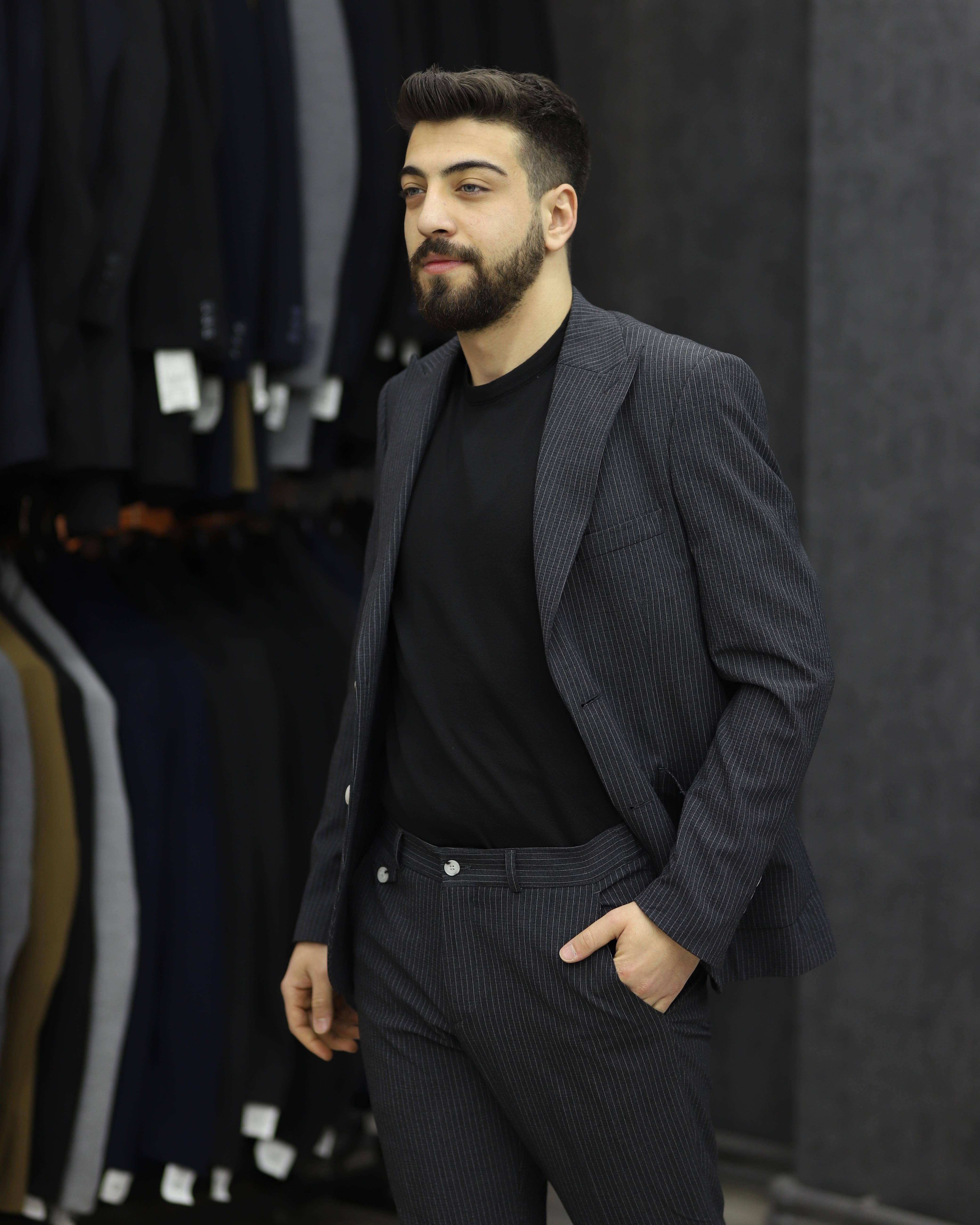 SUIT SARTORIA 2608 SLİMFİT GOFRELİ TORBA CEPLİ SPOR TAKIM ELBİSE(FÜME)