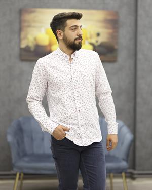 ASSENTE 855 SLİMFİT EMPİRME U.KOL GÖMLEK(BORDO)