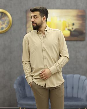 ASSENTE 884 SLİMFİT ARMÜRLÜ SPOR U.KOL GÖMLEK(K.BEJ)