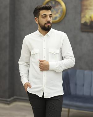 ASSENTE 891 SLİMFİT GOFRELİ U.KOL SPOR GÖMLEK(BEYAZ)