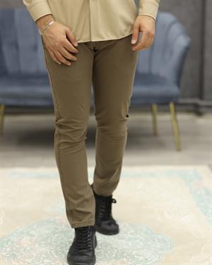 AVASAR 2146 SLİMFİT KETEN PANTOLON(VİZON)