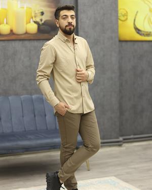 AVASAR 2146 SLİMFİT KETEN PANTOLON(VİZON)