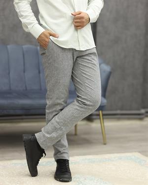 AVASAR 2417 İPLİ SPOR KETEN PANTOLON(GRİ)