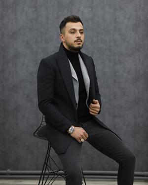 COSTUMEN 4004 CEKET YAKA KAŞE KABAN(K.GRİ)