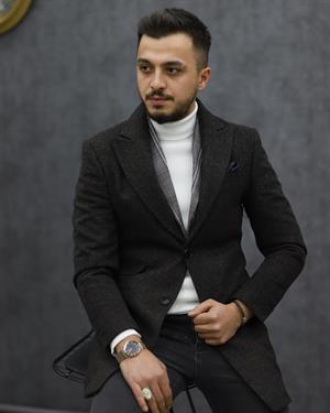 COSTUMEN 4004 CEKET YAKA KAŞE KABAN(KAHVE)