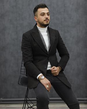 COSTUMEN 4004 CEKET YAKA KAŞE KABAN(KAHVE)