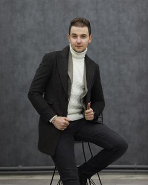 COSTUMEN 4004 CEKET YAKA KAŞE KABAN(KAHVE)