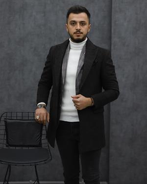 COSTUMEN 4004 CEKET YAKA KAŞE KABAN(KAHVE)