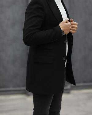 COSTUMEN 4004 CEKET YAKA KAŞE KABAN(SİYAH)