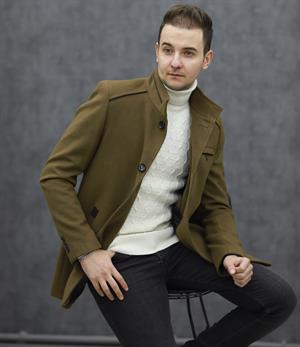 COSTUMEN 608 HAKİM YAKA KAŞE KABAN(TABA)