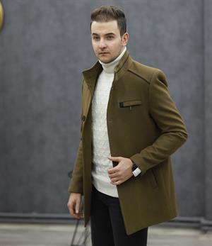 COSTUMEN 608 HAKİM YAKA KAŞE KABAN(TABA)