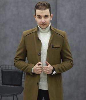 COSTUMEN 608 HAKİM YAKA KAŞE KABAN(TABA)