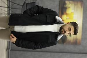 COSTUMEN 6519 YAKA KÜRKLÜ SÜET KABAN(SİYAH)