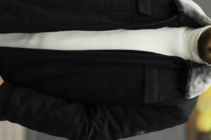 COSTUMEN 6519 YAKA KÜRKLÜ SÜET KABAN(SİYAH)