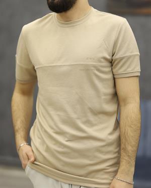 CWL 7029 BİSİKLET YAKA TİŞÖRT(BEJ)