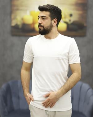 CWL 7029 BİSİKLET YAKA TİŞÖRT(KREM)