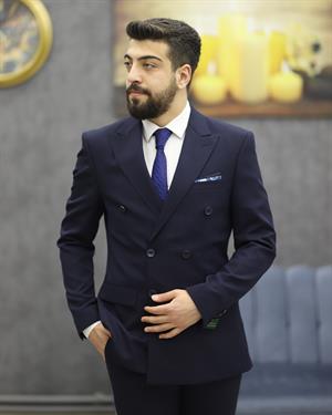 DORMEN 1730 SLİMFİT KRUVAZE TAKIM ELBİSE(LACİVERT)