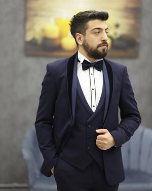 DORMEN 4308 ŞAL YAKA ENBOY LYCRALI SMOKİN SET(LACİVERT)