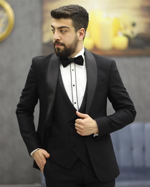 DORMEN 4571 ŞAL YAKA SMOKİN SET(SİYAH)