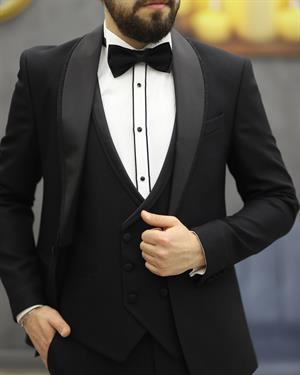 DORMEN 4571 ŞAL YAKA SMOKİN SET(SİYAH)